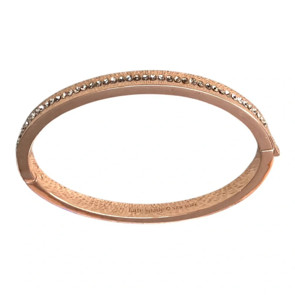 Kate Spade Ring IT Up Pave Hinged Bangle O0RU2241 Rose Gold  $79 1591 - Picture 3 of 5
